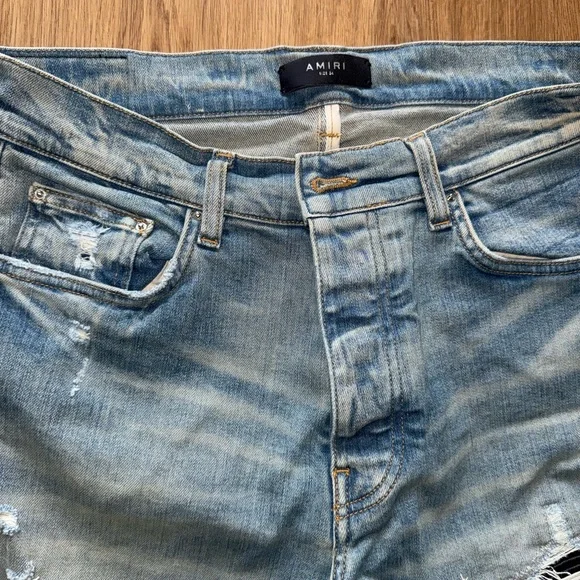 AMIRI Ripped Blue Denim jeans - Picture 2 of 4